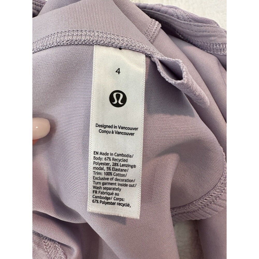 Lululemon Ribbed Softstreme Cropped Tank Top Lilac Lavender Purple Size 4 - Picture 5 of 6